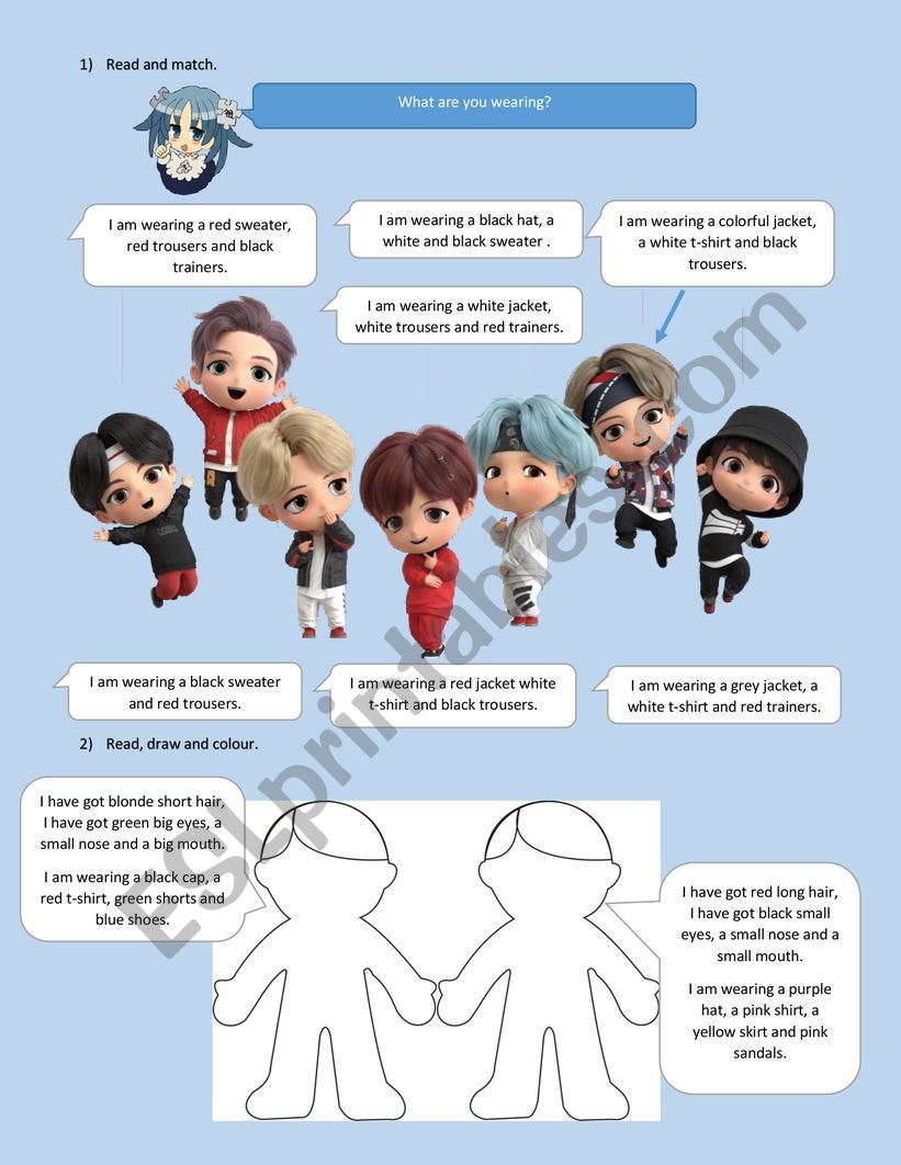 clothes and body worksheet