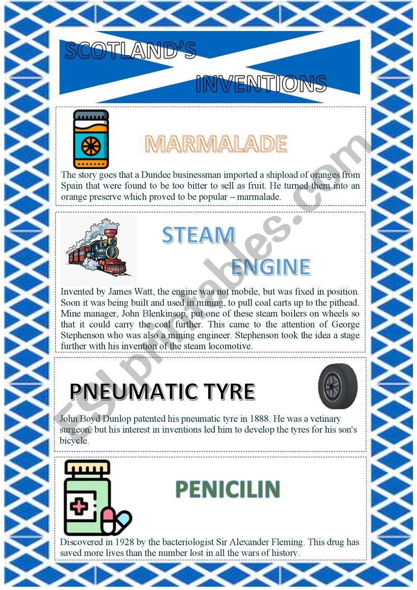 Scotlands Inventions worksheet