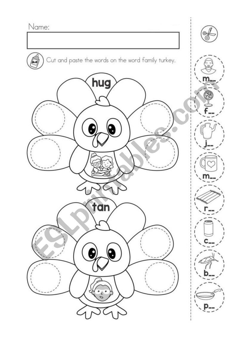 color and blank filling worksheet