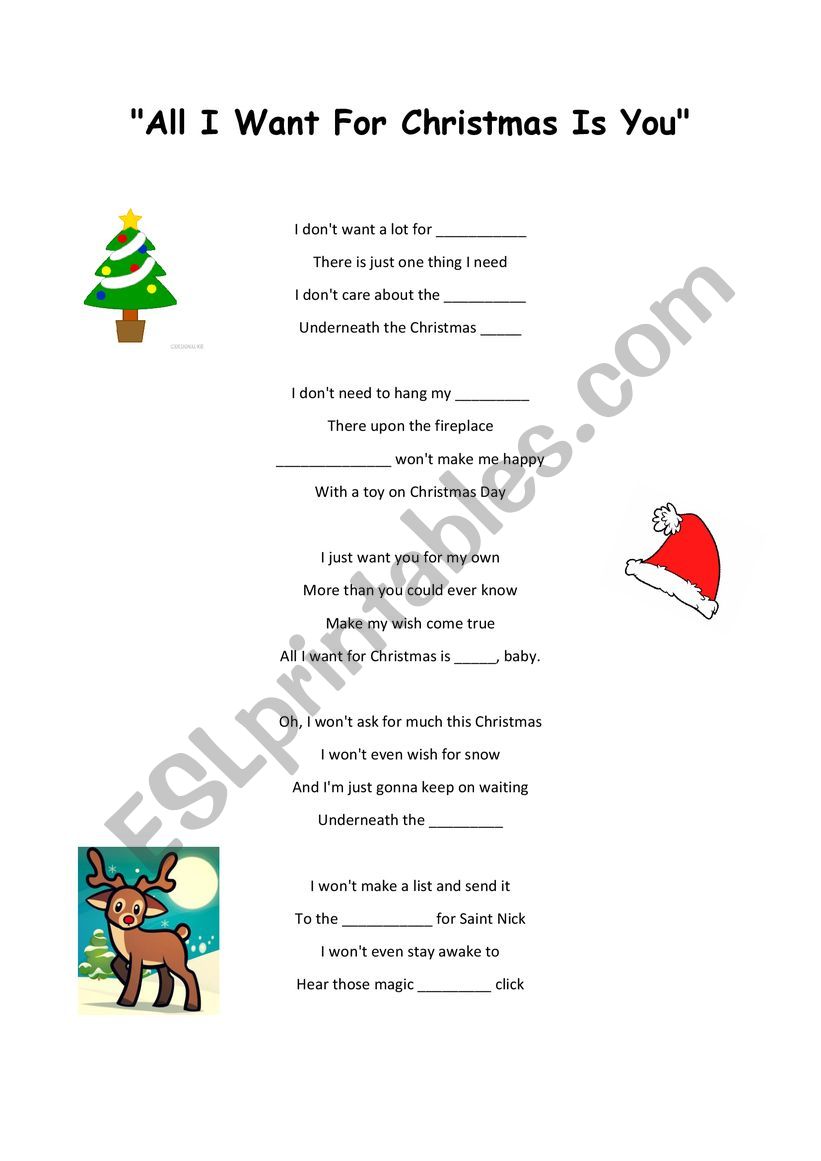 Listen and fill in the gaps. worksheet