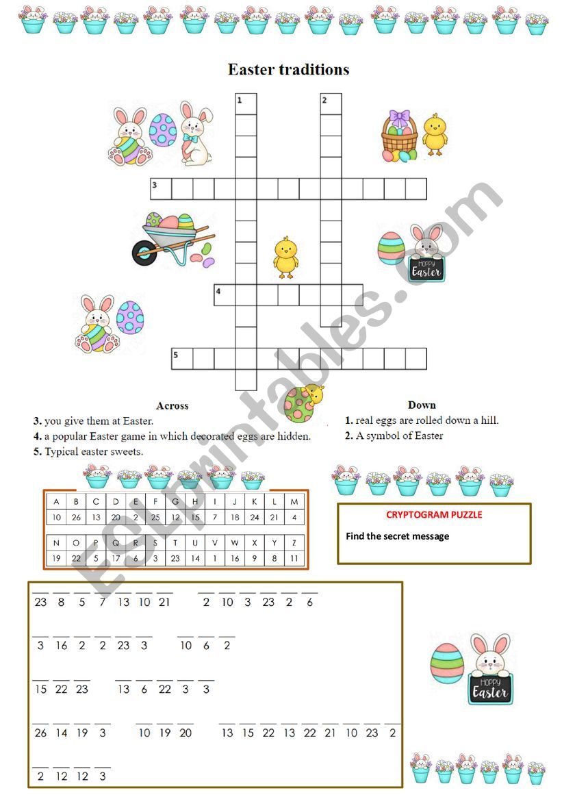 Easter Crossword worksheet
