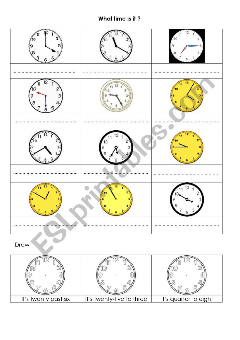 What time is it? worksheet