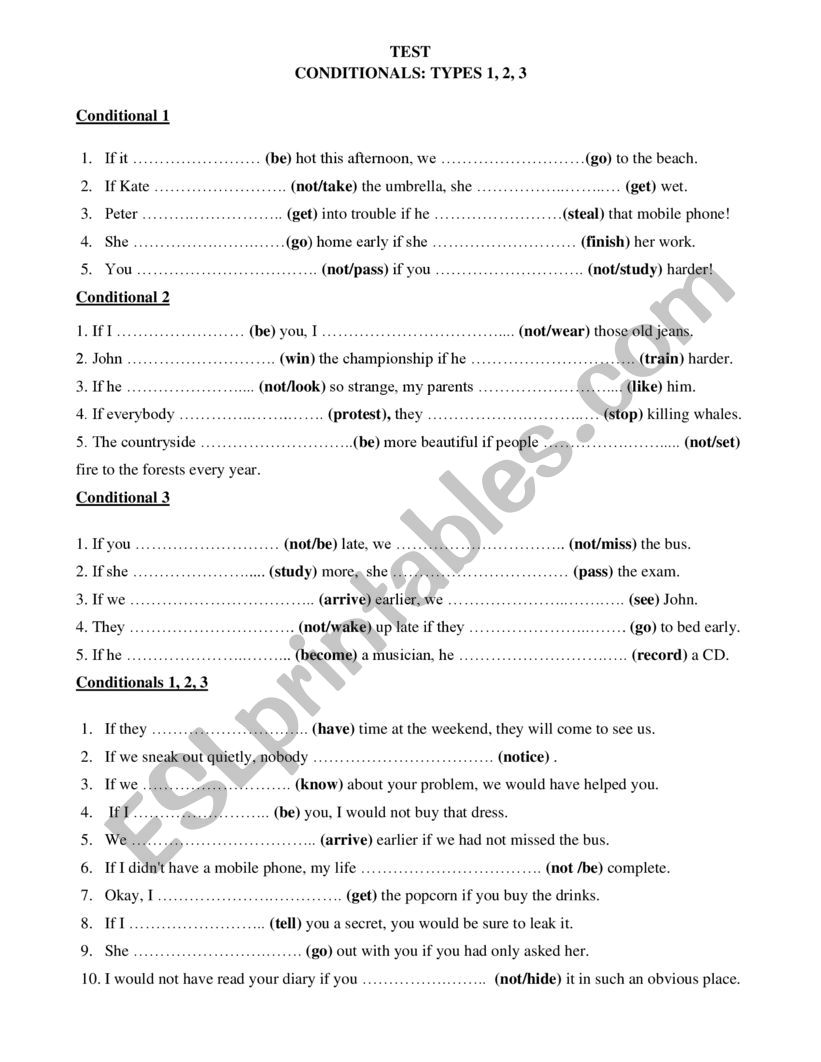 Test  worksheet