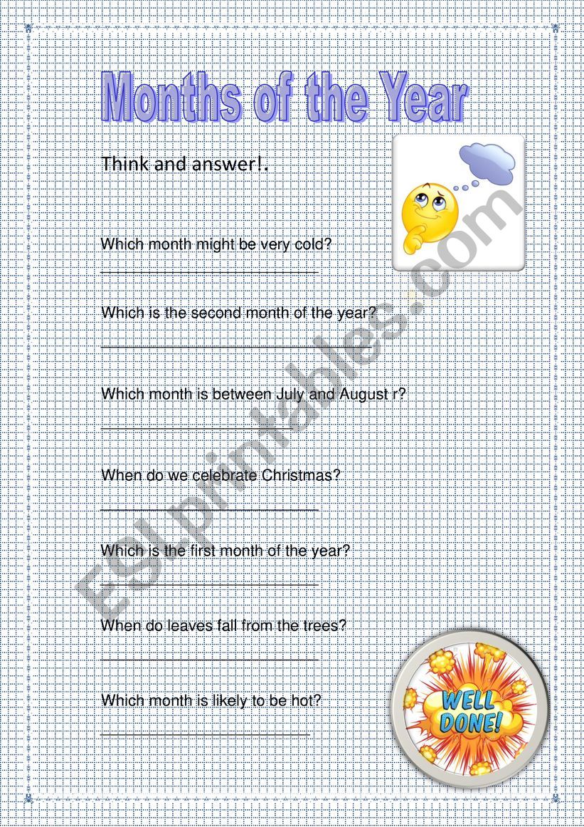 Months of the Year worksheet