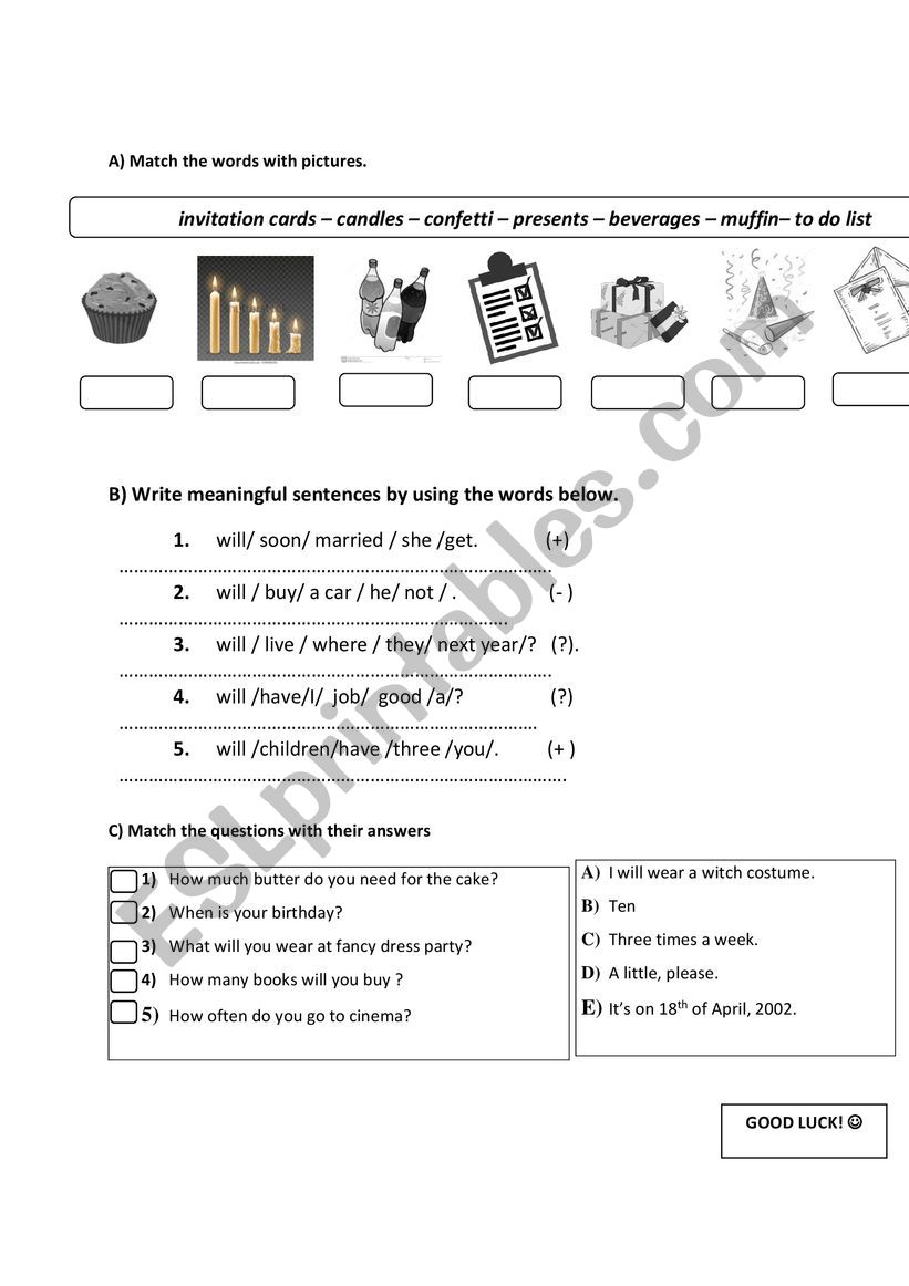 EXAM FOR BEGINNERS worksheet