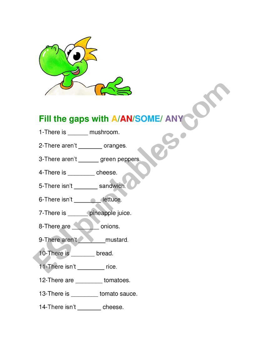 Some and Any worksheet Some and Any worksheet