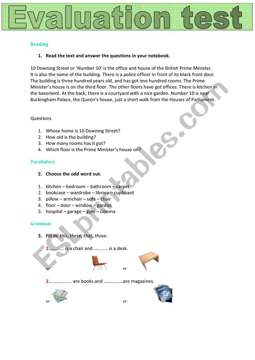 Exam Reading/Vocabulary/Grammar/Writing
