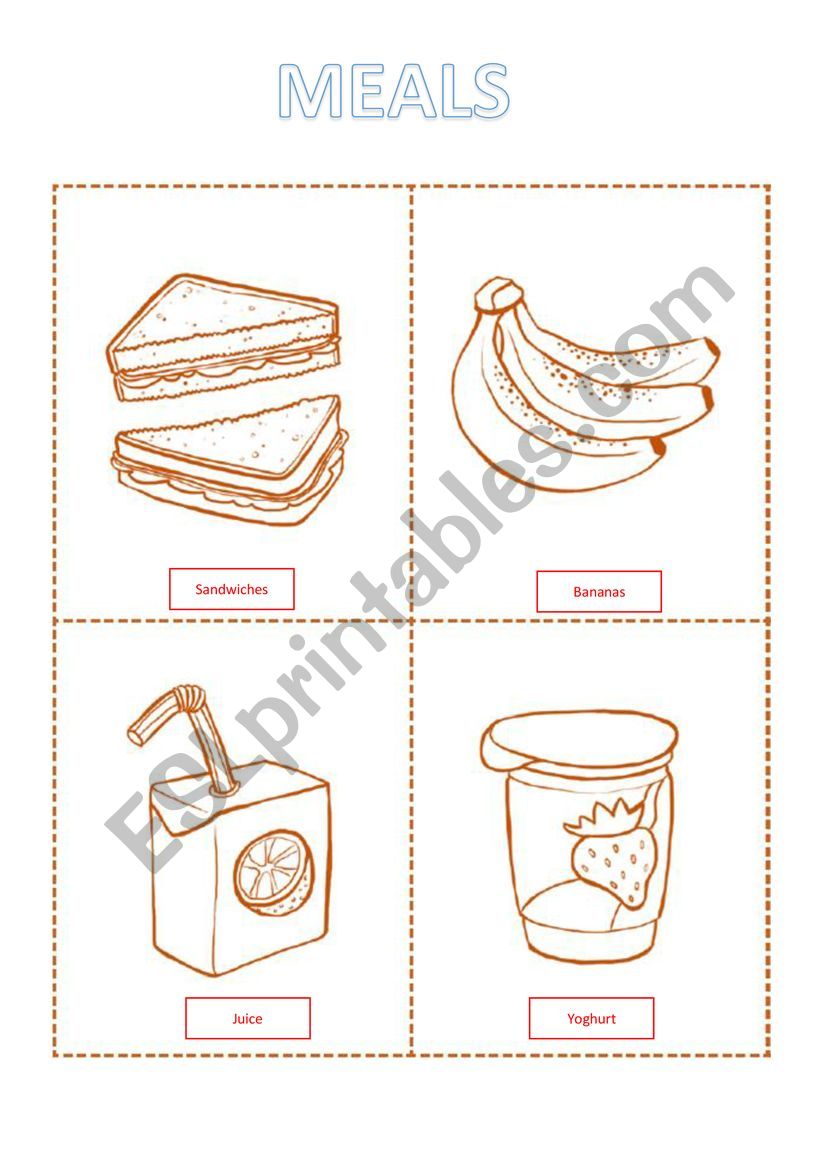 Meals chart worksheet