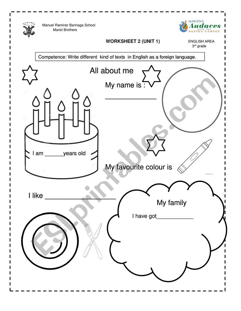 All about me worksheet