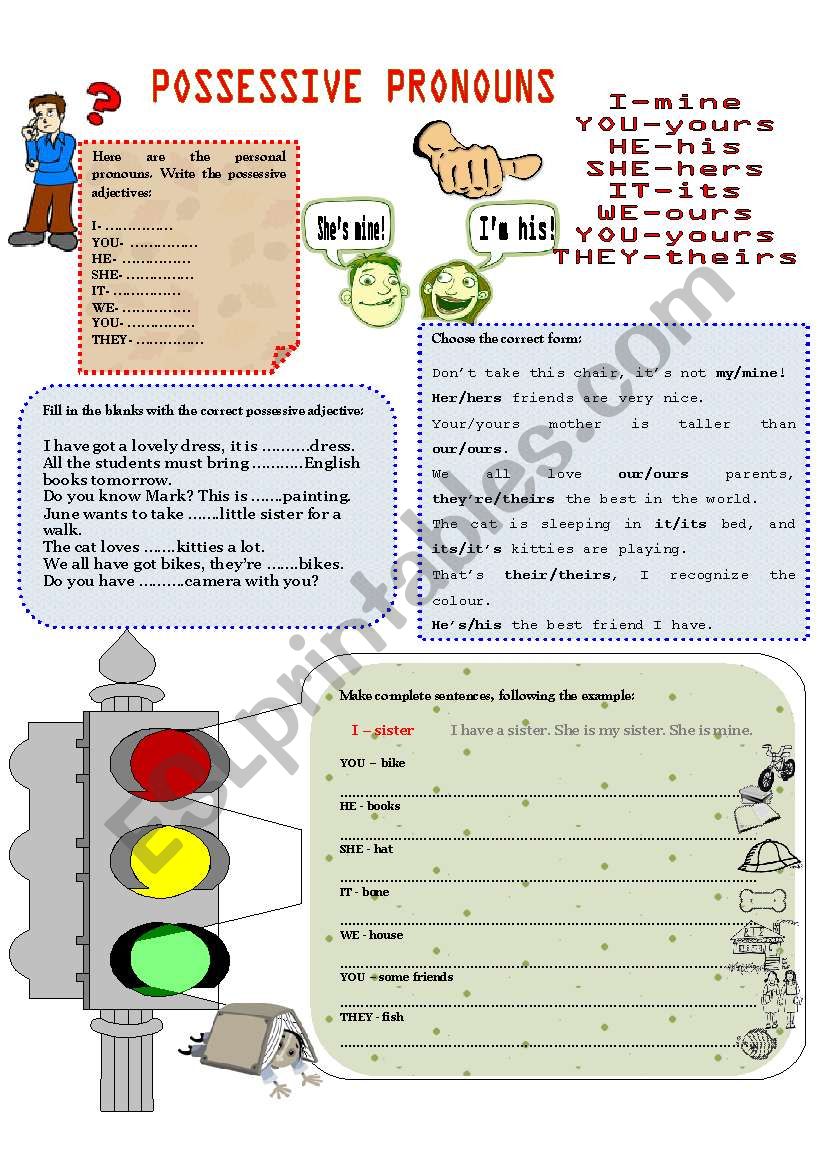 POSSESSIVE PRONOUNS worksheet