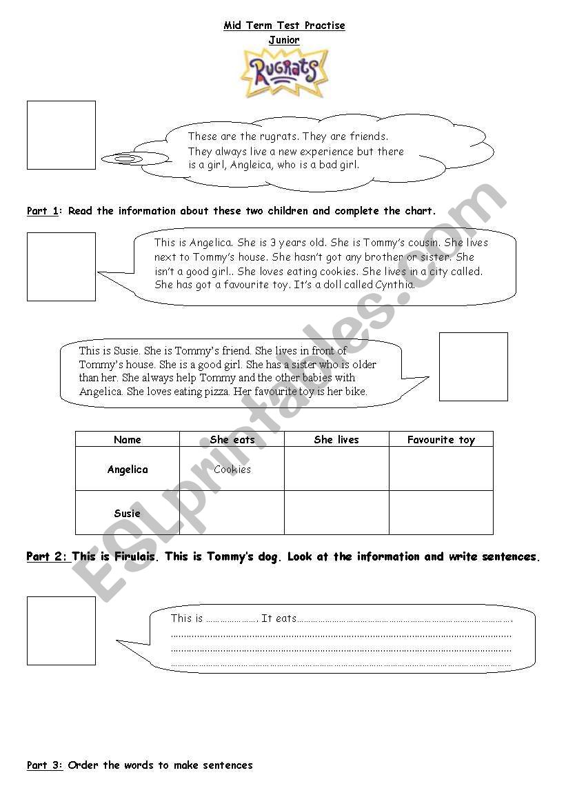 The rugrats worksheet