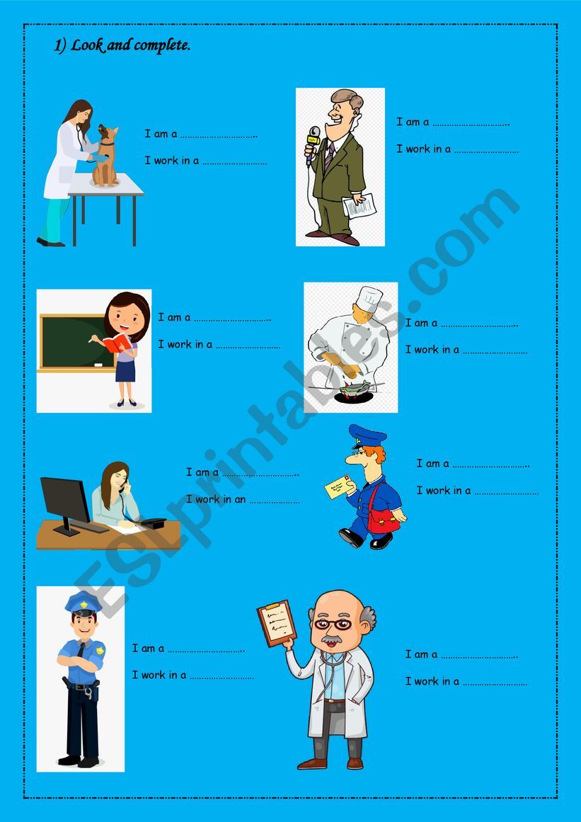 where do you work? worksheet
