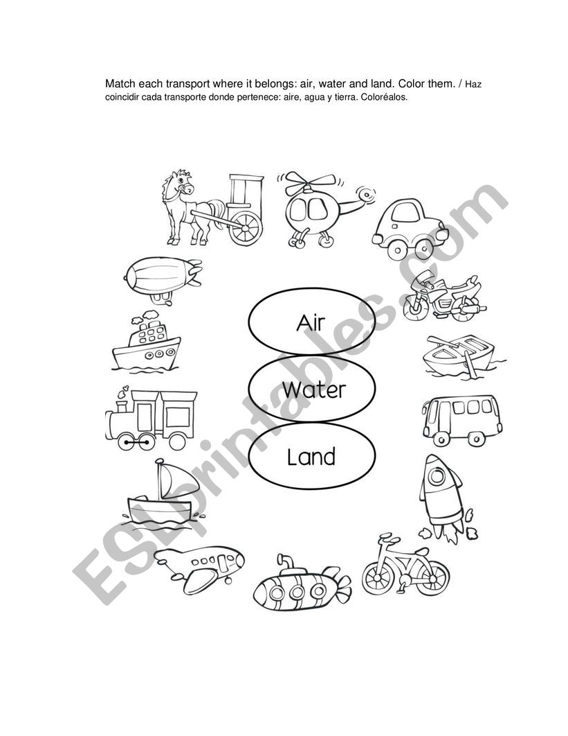 transportations worksheet