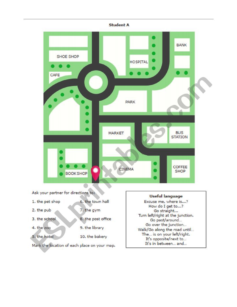 Map task worksheet