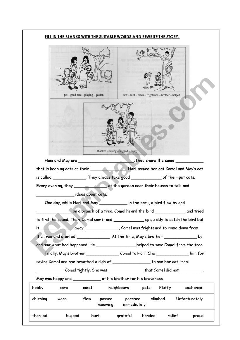 Writing a story worksheet