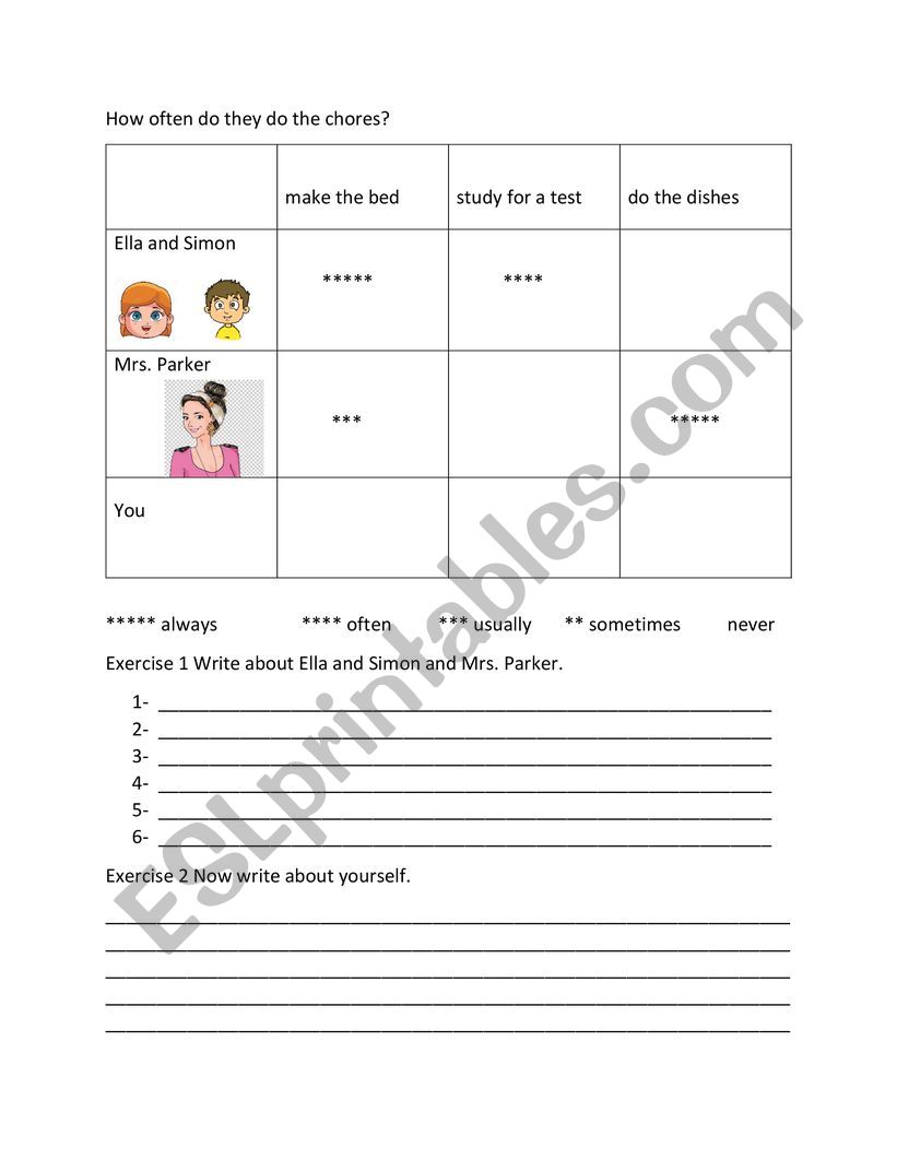 Chores worksheet
