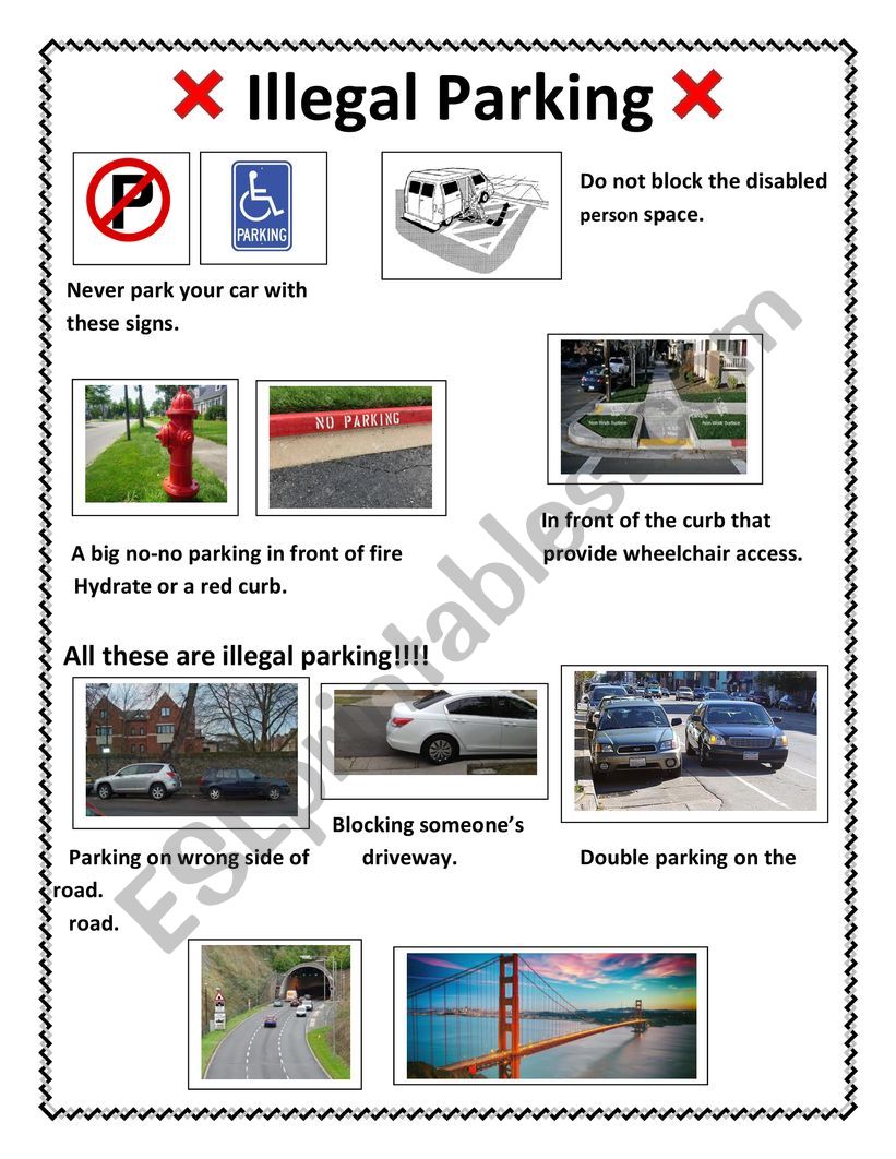 Illegal Parking worksheet