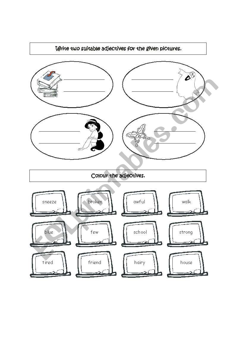 Adjectives worksheet