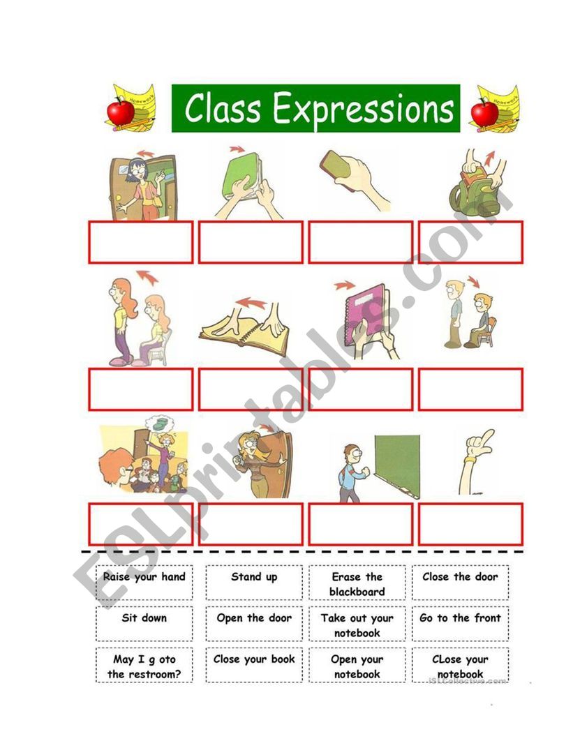 CLASSROOM COMANDS worksheet