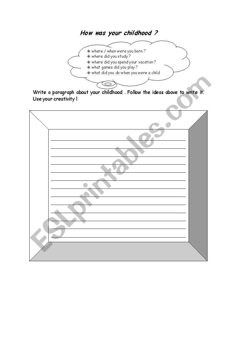 Childhood worksheet