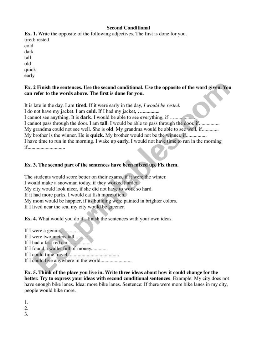 Second Conditional worksheet