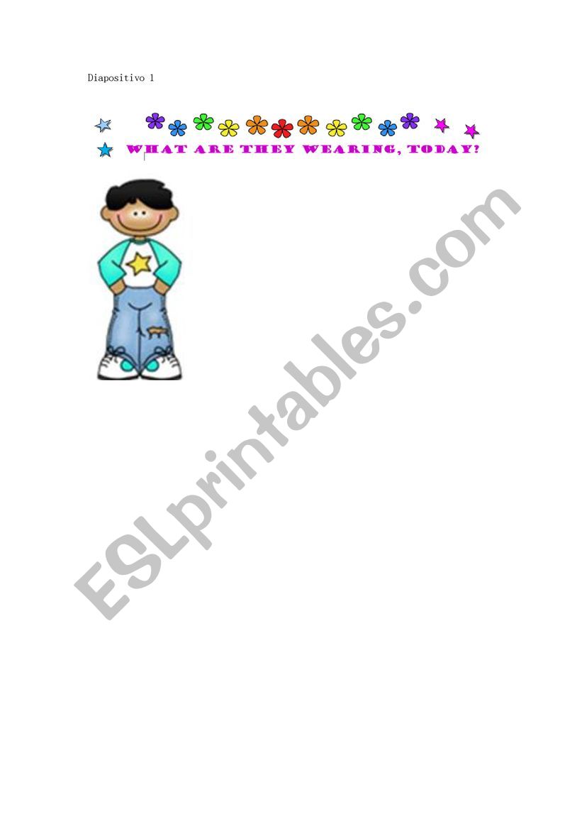 What is he/she wearing? - ESL worksheet by Cnogueira1