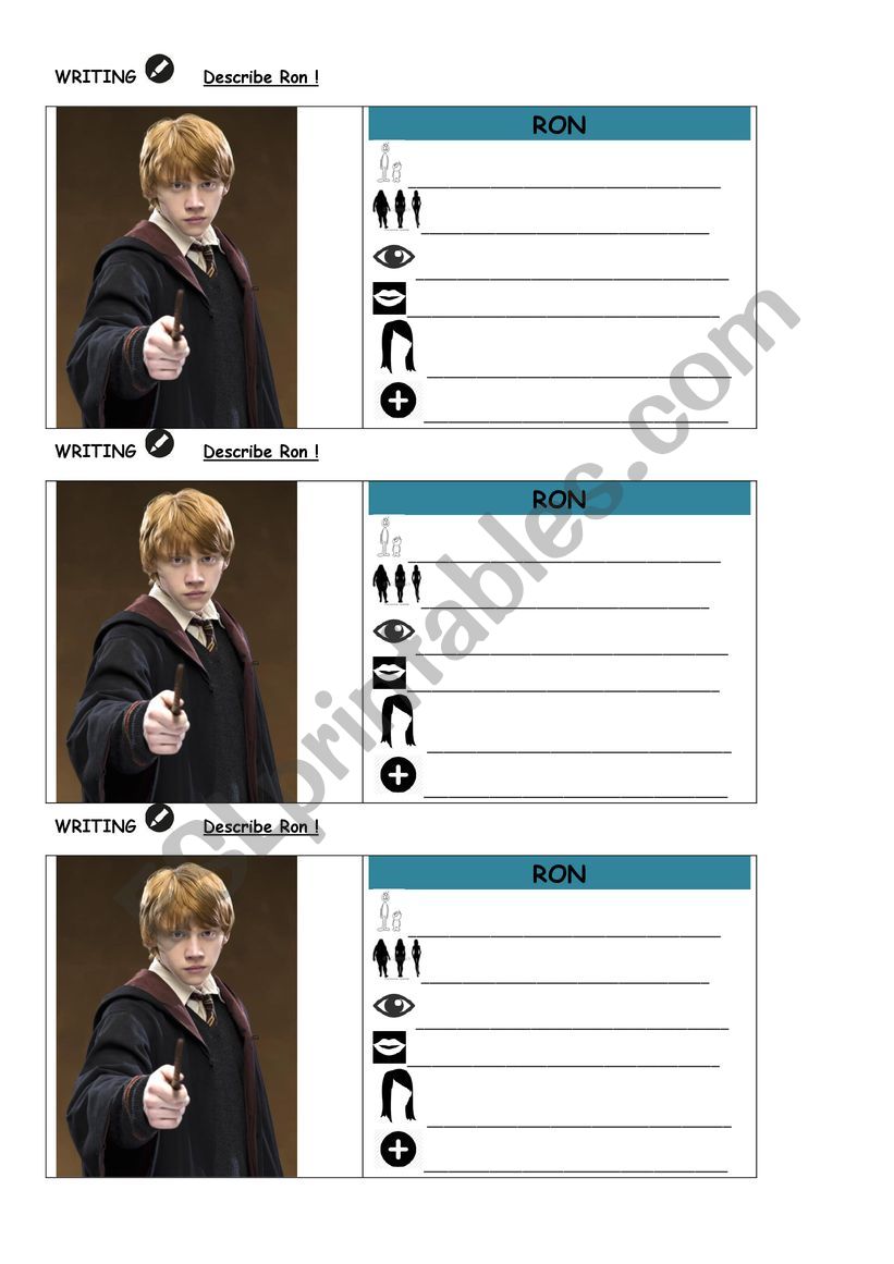 Describing Ron worksheet