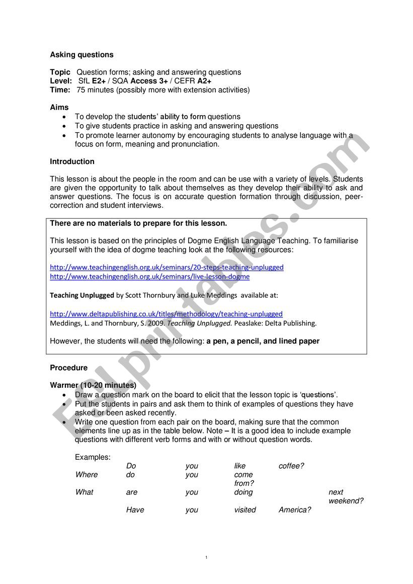 Aking question worksheet