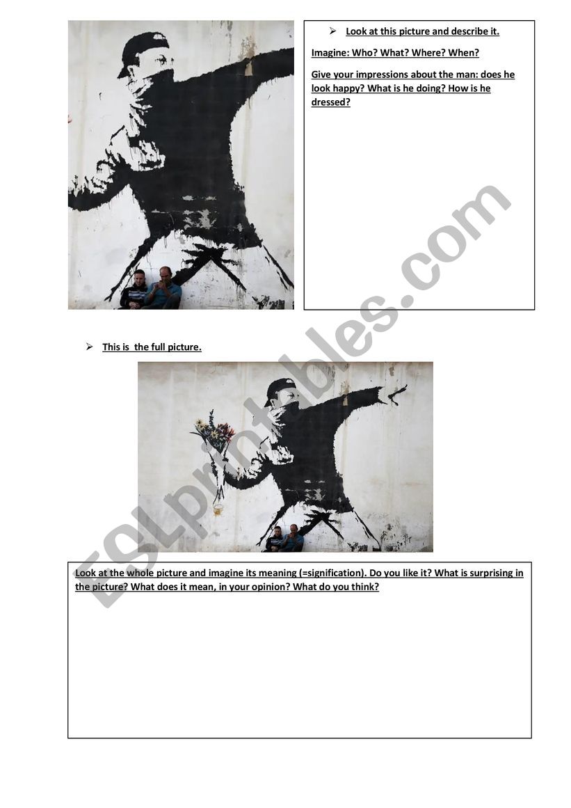 STREET ART: OBSERVE AND REACT worksheet