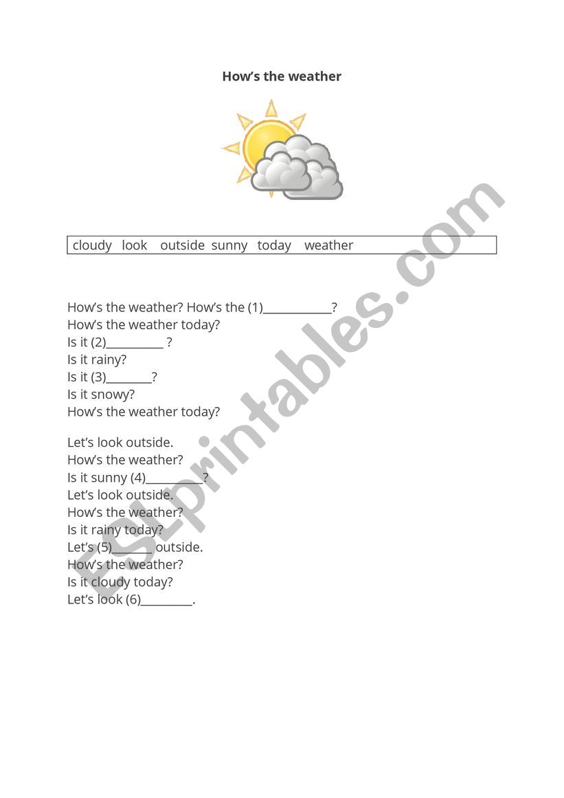How�s the weather worksheet