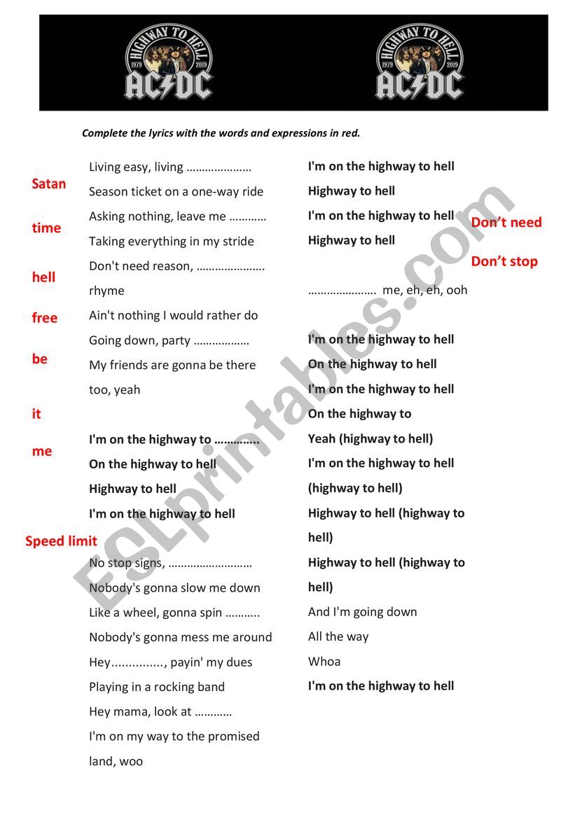 Highway to Hell - song - AC/DC