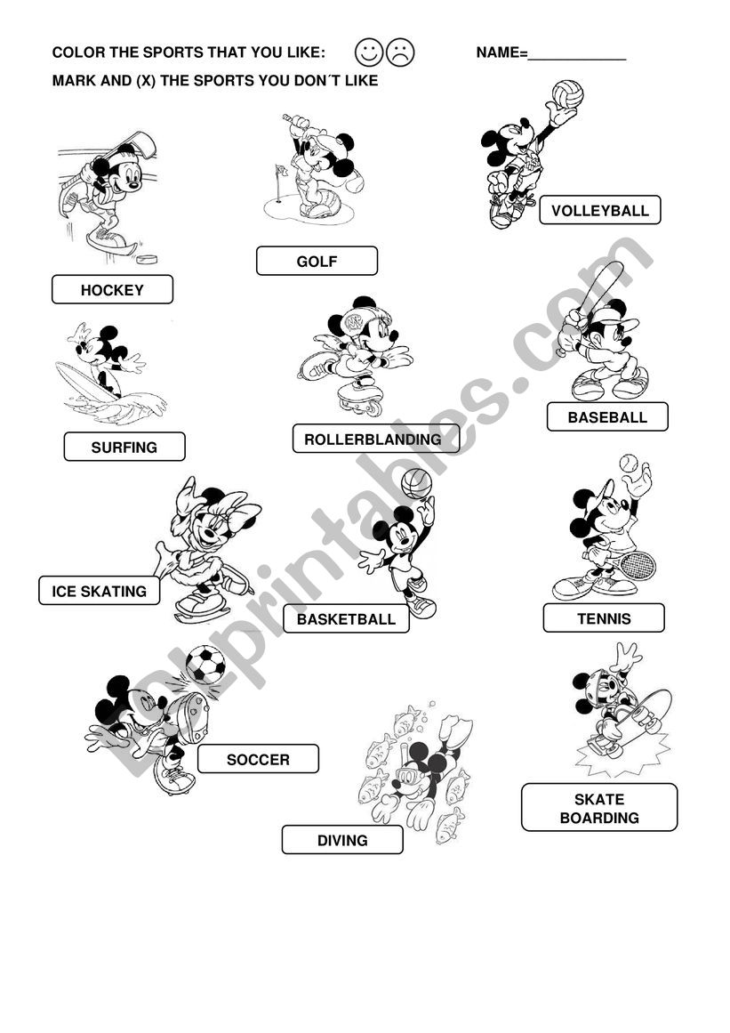 SPORTS worksheet