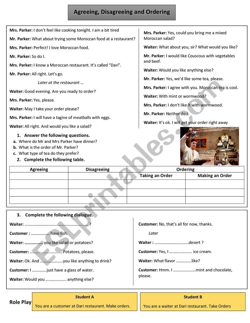 Agreeing, Disagreeing and Ordering