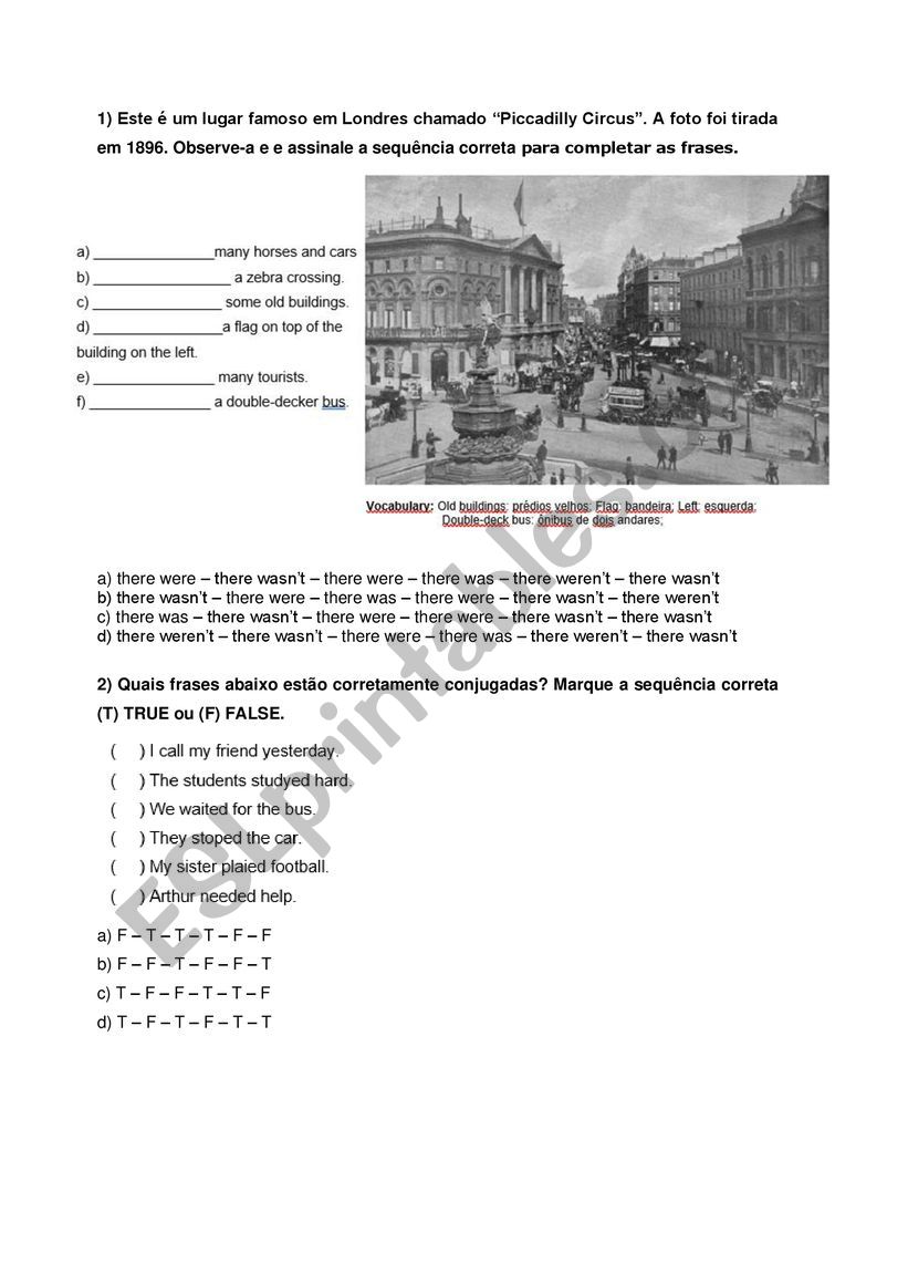 English Test multiple choice worksheet