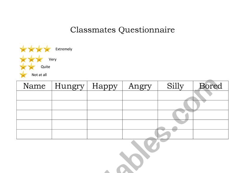 As...As Questionnaire worksheet