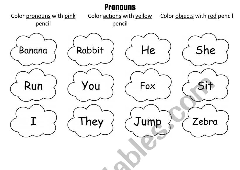 Pronouns worksheet