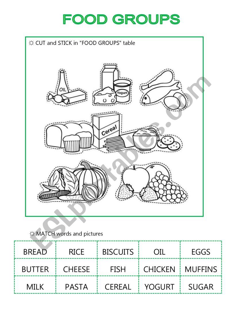 FOOD GROUPS  worksheet