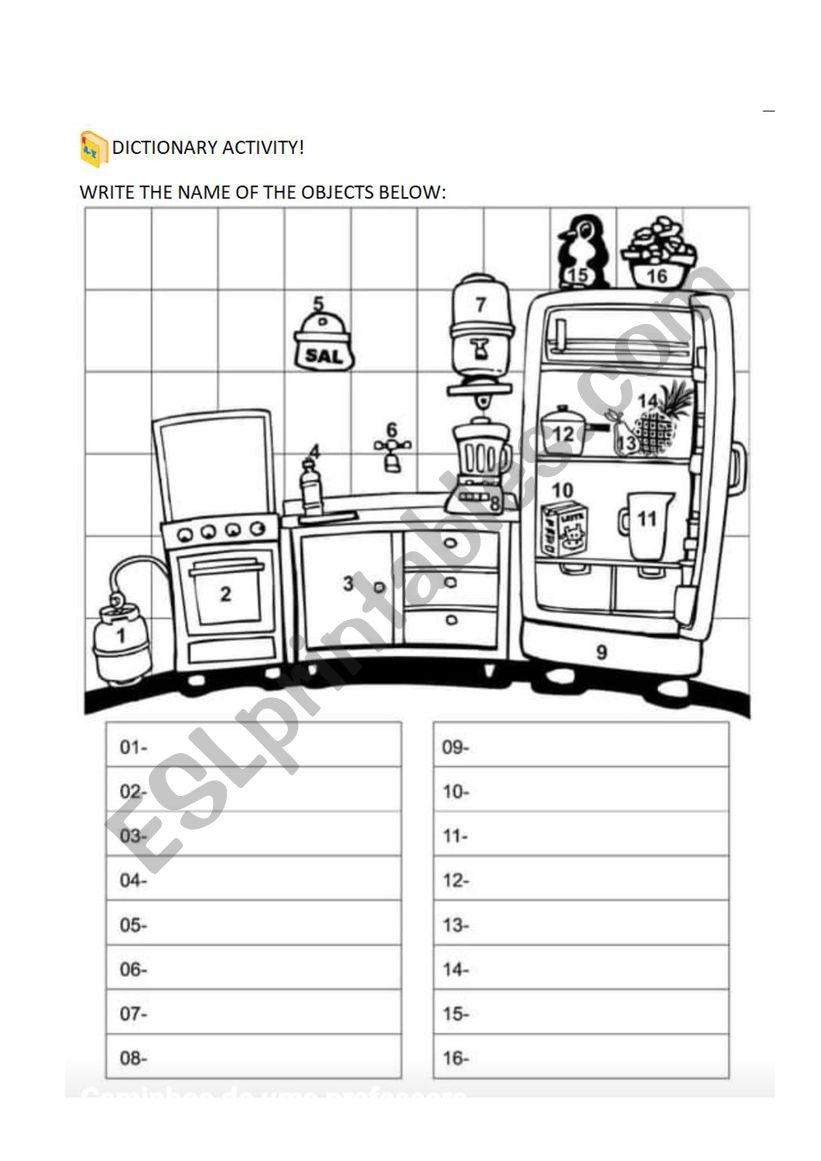 KITCHEN worksheet