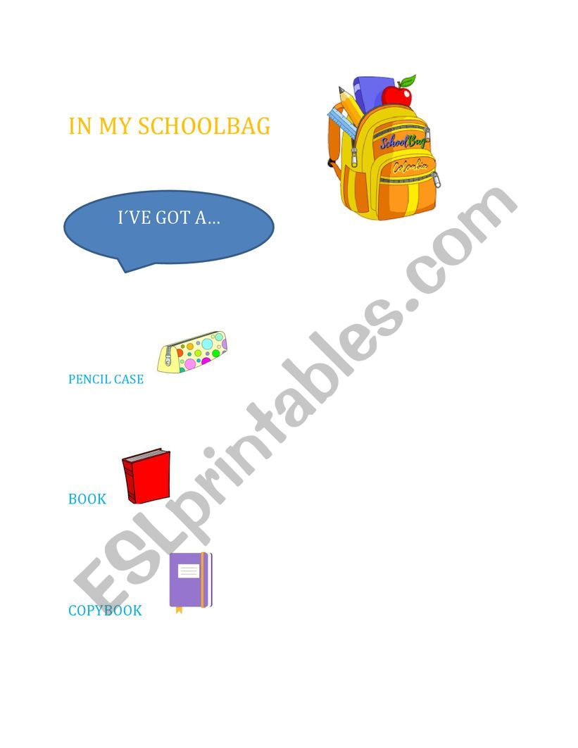 School Objects worksheet