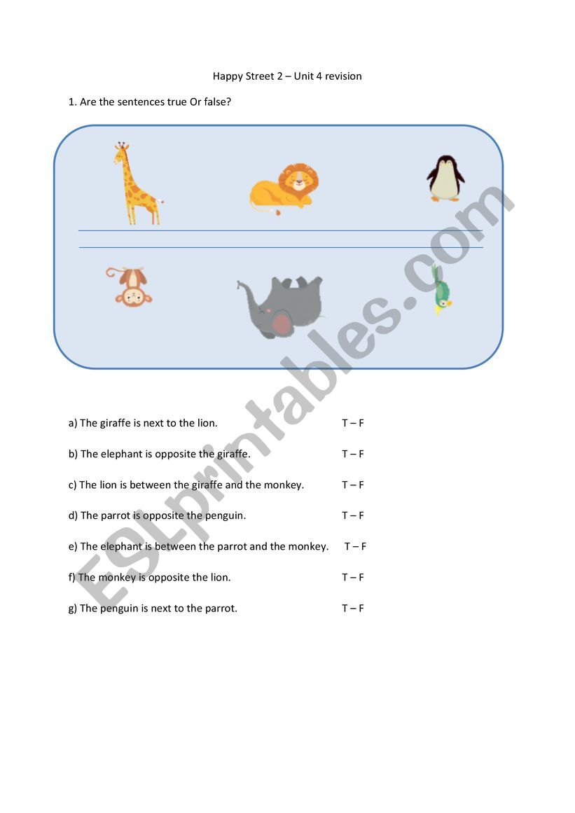 Happy Street 2 Unit 4 revision