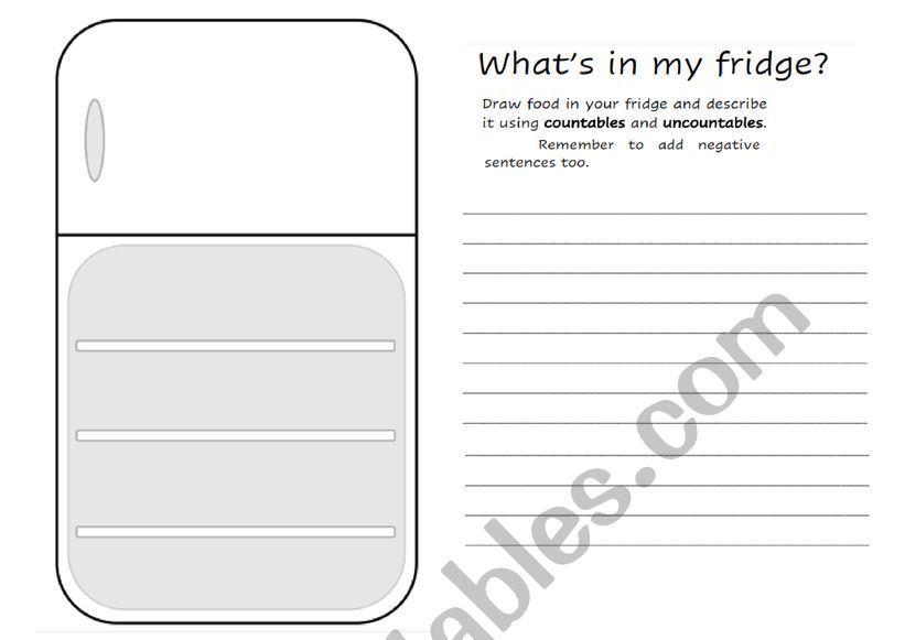 What�s in my fridge? worksheet