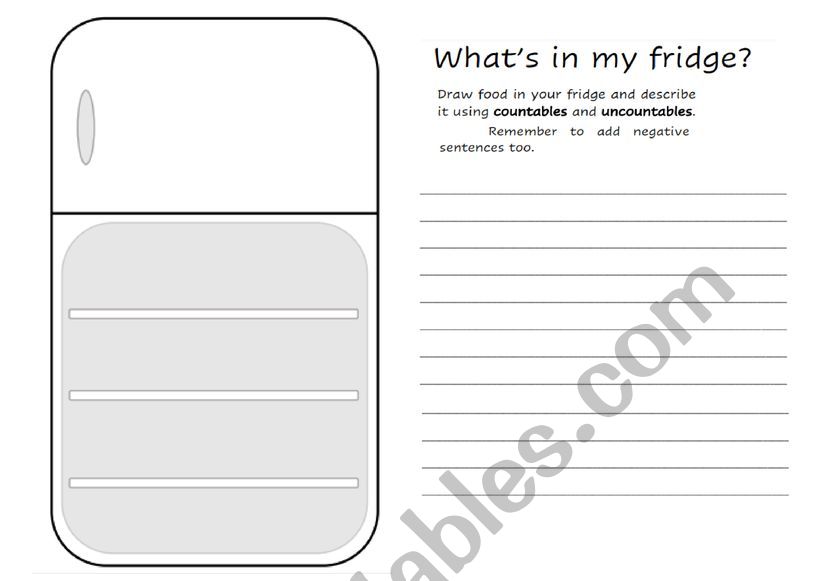 WhatÃ¯Â¿Â½s in my fridge? worksheet