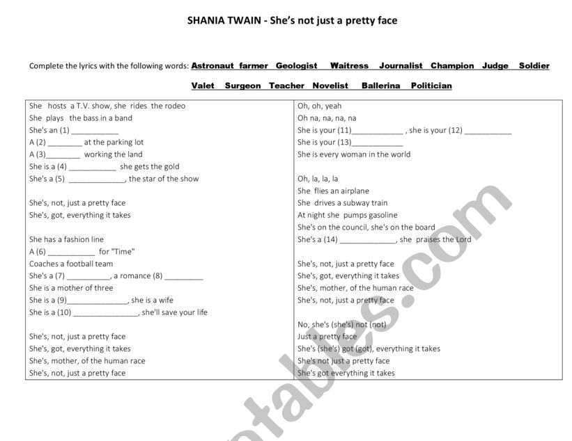 Shania Twaine, SheÂ´s not just a pretty face