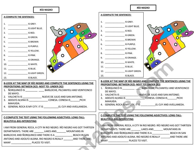 Ro Negro My Province worksheet