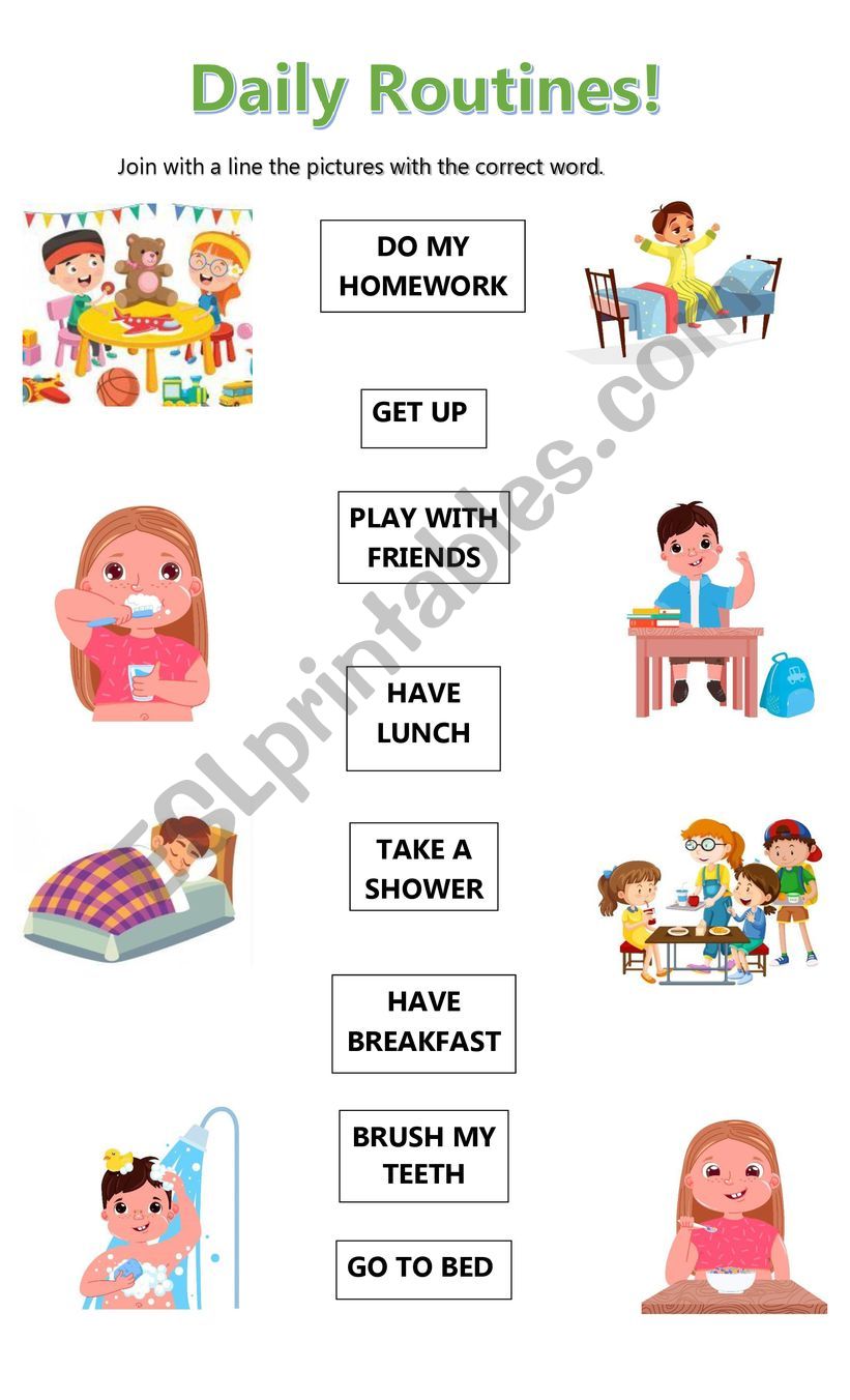 Daily Routines worksheet