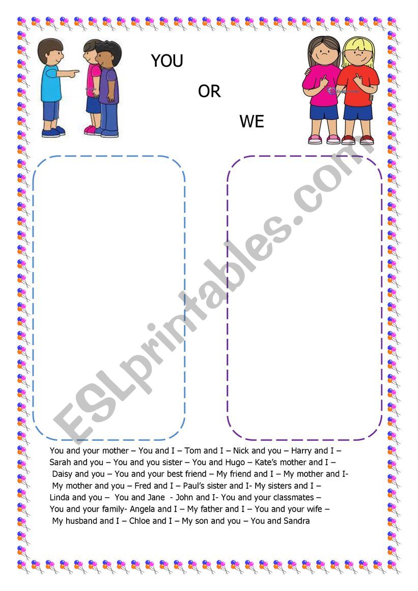 You or We worksheet