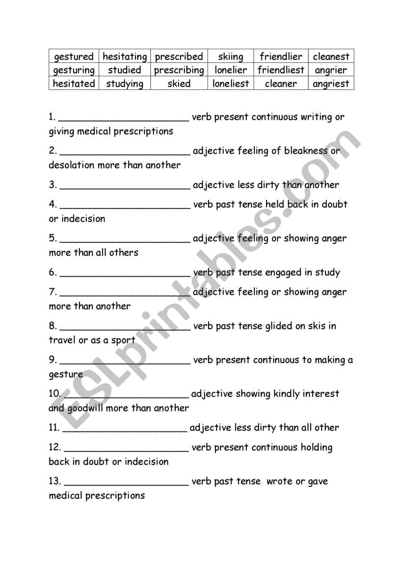 Spelling Words Definitions Grade 6 Week 7