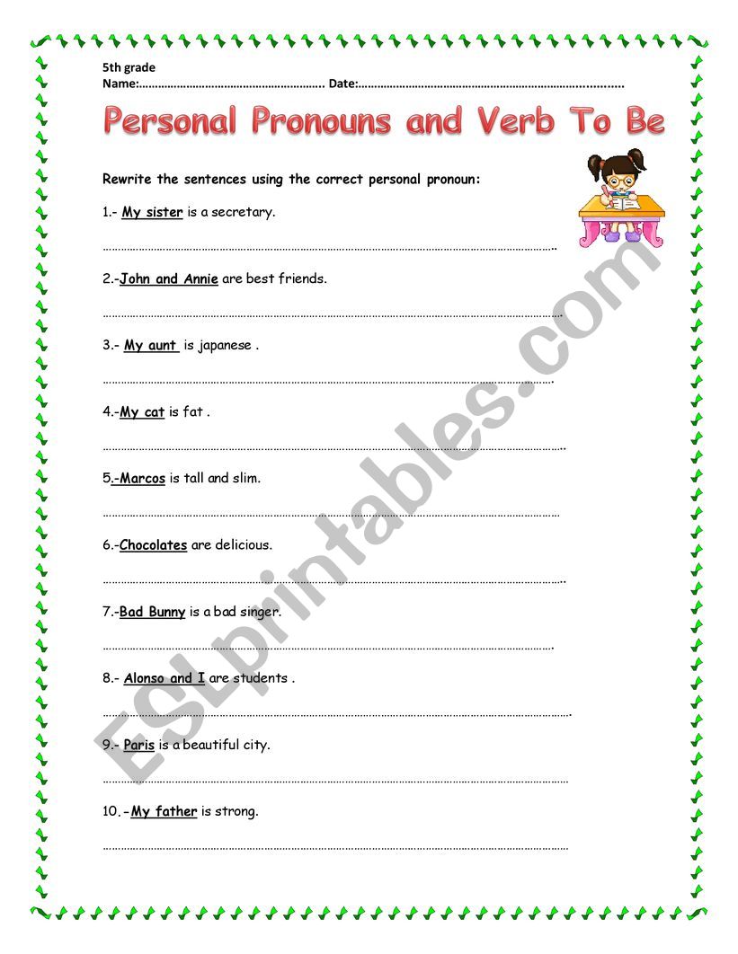 PERSONAL PRONOUNS AND VERB TO BE