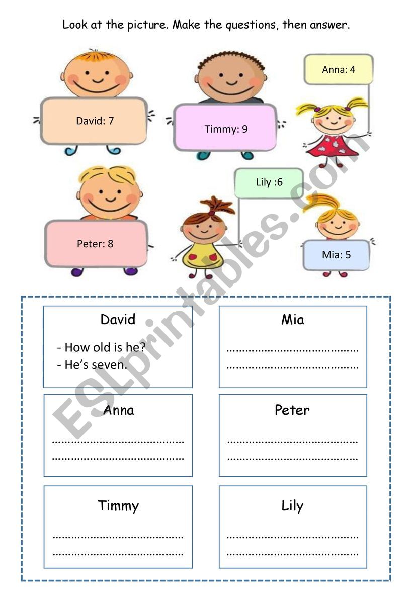 HOW OLD IS HE/SHE? worksheet