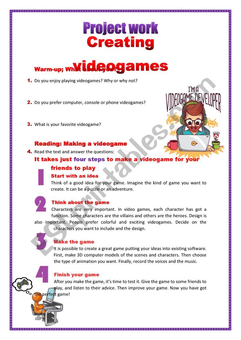 Project Work: Creating a videogame